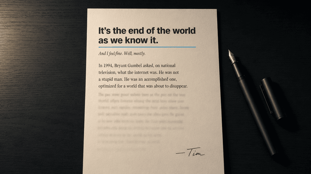 It's the End of the World as We Know It