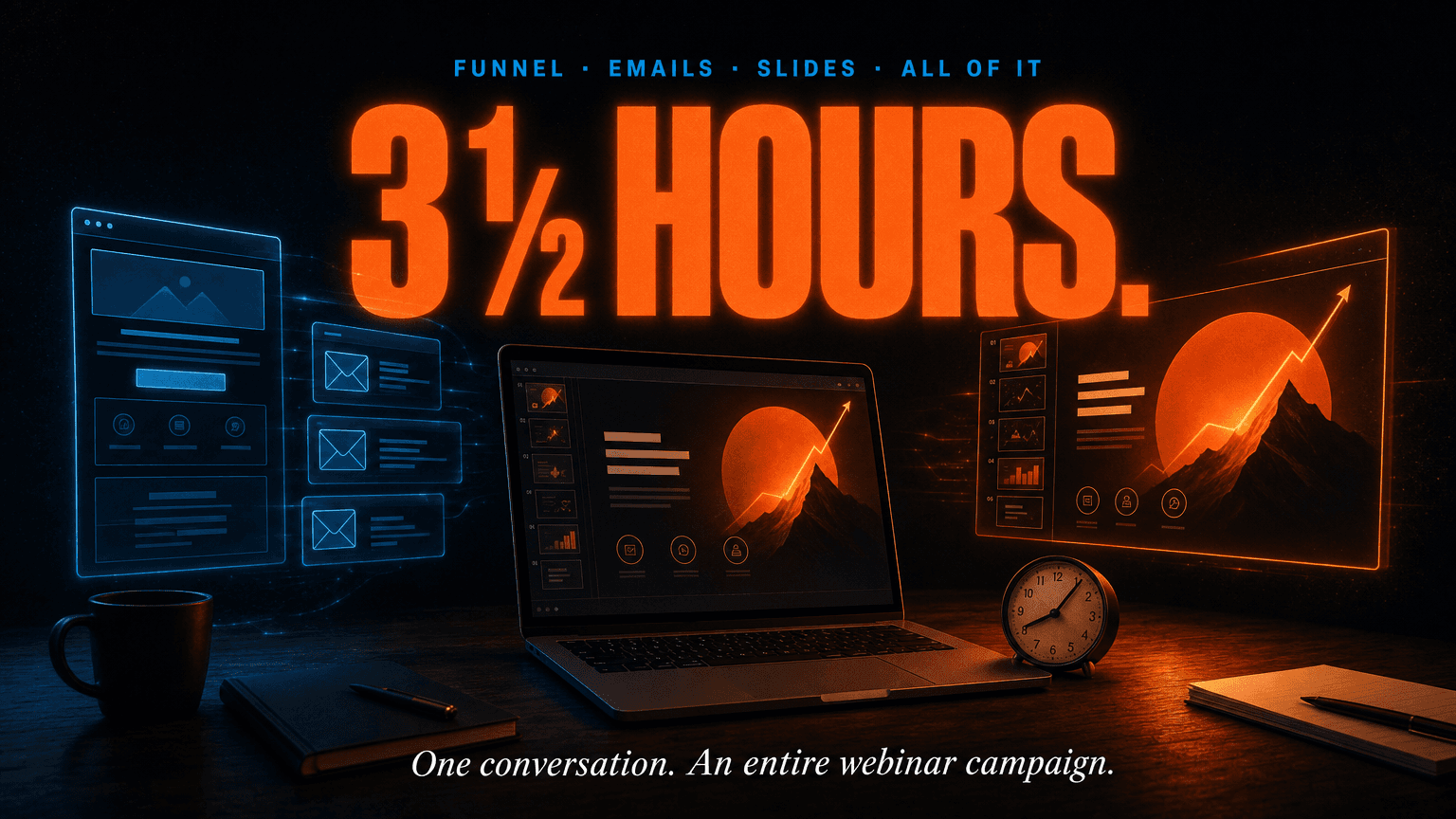 I Built Last Night's Webinar in 3½ Hours. Funnel, Emails, Slides, All of It.